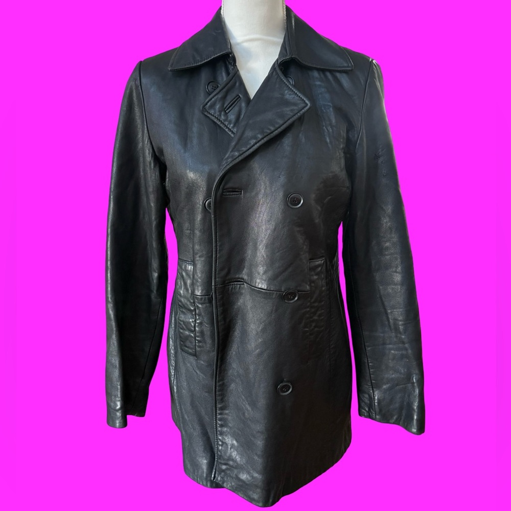 VINTAGE Express Black Leather Women’s Jacket Size S